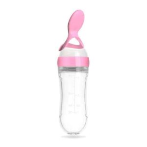 Silicone Baby Feeding Bottle Pink Colour