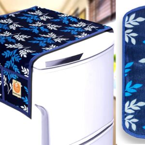Fridge Top And Handle Cover Blue Colour