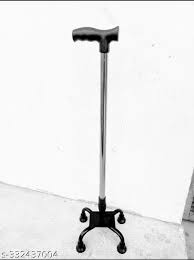 Surgical 4 Leg Chrome Height Men Women Old People Walking Stick Unisex