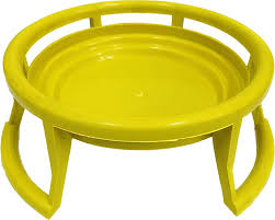 Plastic Flower Pot Stand Rust Free Plant Container Yellow Pack Of 2