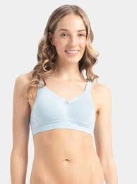 Women Light Blue Colour Cotton Bra Size 38