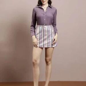 Athena Purple Top Skirt Co Ords Set For Women Size Xxl