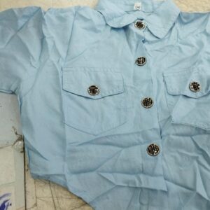 Sky Blue Cotton Knitted Shirt For Kids Girls For 4Yr