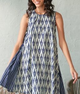 Canoopi Blue And Green Ripple Dress For Women Size M