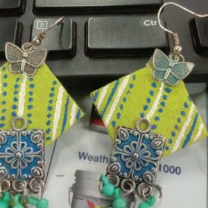 Green Oxidised Handmade Earrings For Women