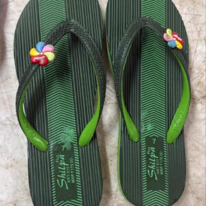 Women Slipper Green Color Size 7