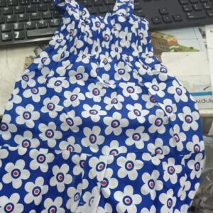 Agile Classy Girls Frock Blue And White Size 0 To 3 Month