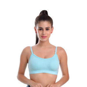 Ladies Sports Bra Cotton Size 30 To 95 Sky Blue