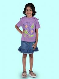 Kids T Shirt Skirt Set Colour Purple Size 2 To 3 Yrs