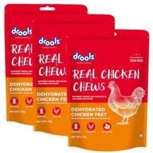 Drools Dehydrated Real Chicken Feet Chews Treat For Dogs 70 Gm Pack Of 3
