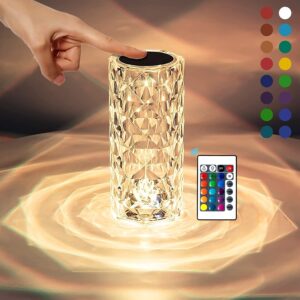 One 94 Store Lamp 16 Color Changing Rose Diamond Table Lamp Usb Rechargeable Touch Night Lamp