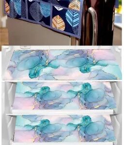 Combo Fridge Top Cover21 X 39 Inches 4 Fridge Mats 11 X 17 Inches 5 Piece Set