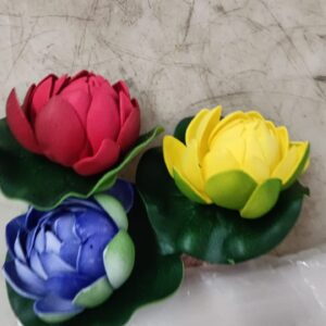 Govic Artificial Water Floating Lotus Flowers Multicolor Assorted Decorative Flower Plant 4 Inch Pack Of 3