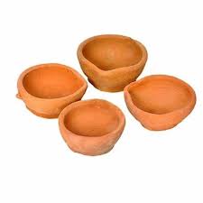 Earth Soil Lamps Mitti Ke Diye Pack Of 4