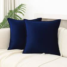 Buy Johanna Velvet Navy Blue Throw Pillow Covers