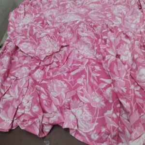 Pink And White Colour Short Frock Top For Women Size Xl