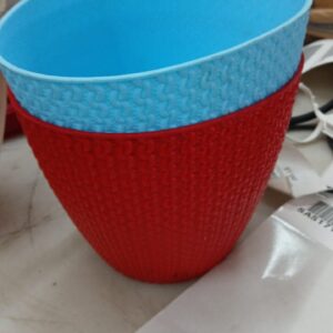 Plastic Flower Pots Multicolor Pack Of 2