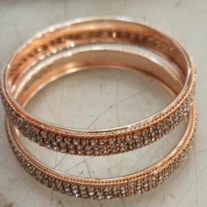 Gold Colour Bangles For Women 2 Pcs Size 2Point6