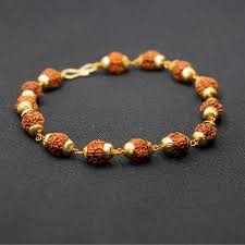 Gold Plated Rudraksha Bracelet For Men