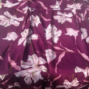 Womens Printed Dress Wine Size M