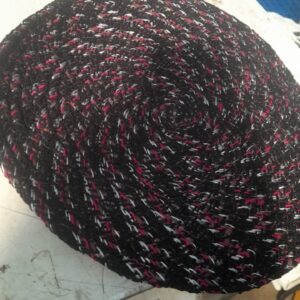 Round Door Mat Black Pink