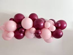 Pink And Maroon Balloons 20Pcs And Tape