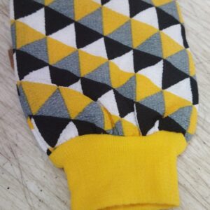 Yellow Color Printed Body Scrub Hand Washing Exfoliating Glove