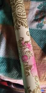 Decal Wallpaper Relevant Gold Damask Blooming Pink Rose Floral Wallpaper 3 Metr