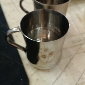 Pack Of 2 Stainless Steel Silver Cup Set