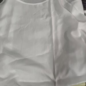 Neck Camis Satin Tank White Top Size 8