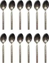 Stainless Steel Flower Printed Spoon Set Of 12