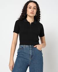 Jet Black Tops For Women By Yousta Size Xl