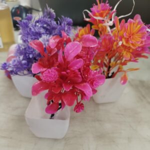 Pink And Purple Artificial Flower Pot Pack Of 3