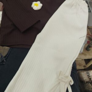 Brown And White Colour Top Set For Kids Girls Size 22