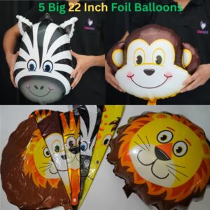 Jungle Theme Birthday Party Decorations For Kids 6 Pcs Multicolour