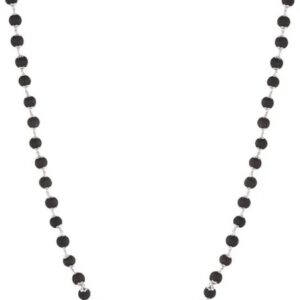 Divine Hindu Karungali Malai Silver Cap Plated Necklace Black For Men And Womens
