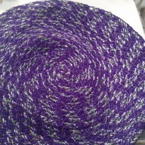 Round Door Mat Black Purple