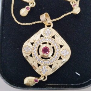 Dj Dadu Golden Color Pendant Chain Set Set For Women