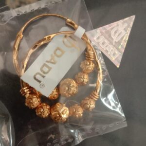 Gold Plated Small Round Earrings For Women