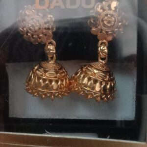 Gold Plated Small Round Jhumka Earrings For Women