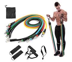 Black Rubber Resistance Tube Exercise Bands For Stretching For Gym