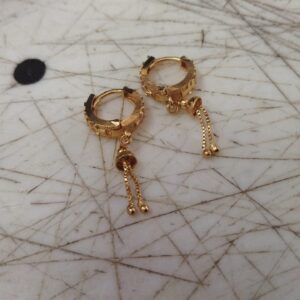 Golden Stud Earrings 1 Pair For Women