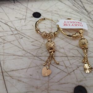 Golden Round Daily Wear Gold Plated Earring 1 Pair For Women