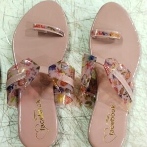Women Peach Printed Colour Fancy Sandal Size 38