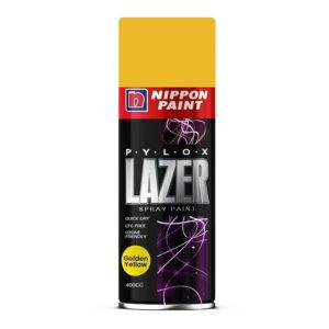 Nippon Paint Pylox Lazer Golden Yellow Colour Multipurpose Spray Paint Can 400 Ml
