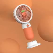 Fan Handheld Fan Orange White