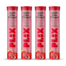 Plix Original Apple Cider Vinegar 15 Effervescent Tablets Pack Of 4