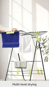 Steel Foldable Cloth Dryer Stand Black And Green Colour