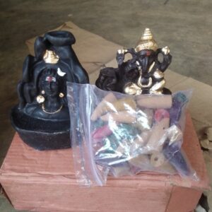 Handcrafted Shiva Ganesha Comboshiv Ji Golden Ganesh Ji Smoke Fountain Backflow