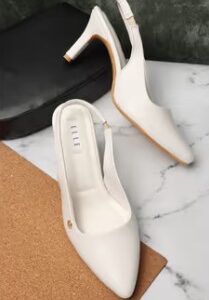 Elle White Women Slip On Pumps Size Euro 41